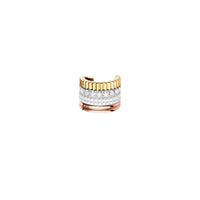 Quatre White Edition S 3 gold white hyceram & round diamonds Single Clip Earring - White & Yellow & Pink