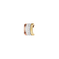 Quatre White Edition S 3 gold white hyceram & round diamonds Single Clip Earring - White & Yellow & Pink