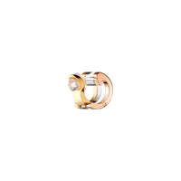 Quatre White Edition S 3 gold white hyceram & round diamonds Single Clip Earring - White & Yellow & Pink