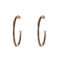 Quatre Classique L pink gold Hoop Earrings - Brown & Pink