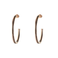 Quatre Classique L pink gold Hoop Earrings - Brown & Pink