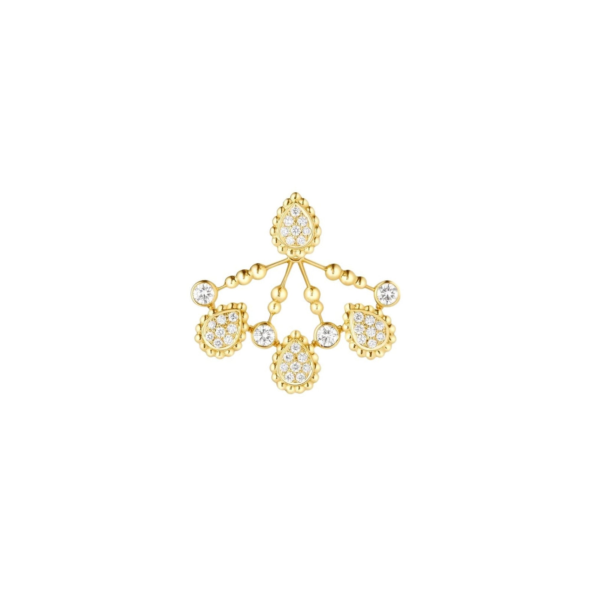 Serpent Bohème Multi-Motifs yellow gold & diamonds Single Stud Earring - Yellow