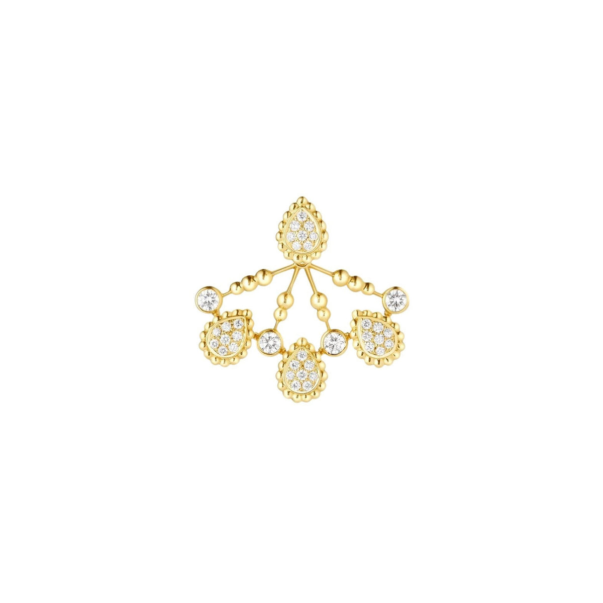 Serpent Bohème Multi-Motifs yellow gold & diamonds Single Stud Earring - Yellow