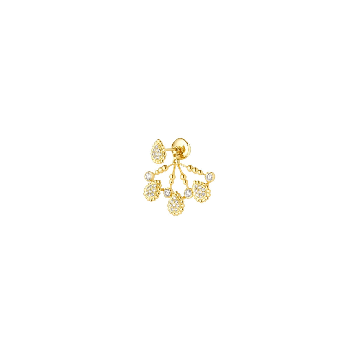 Serpent Bohème Multi-Motifs yellow gold & diamonds Single Stud Earring - Yellow
