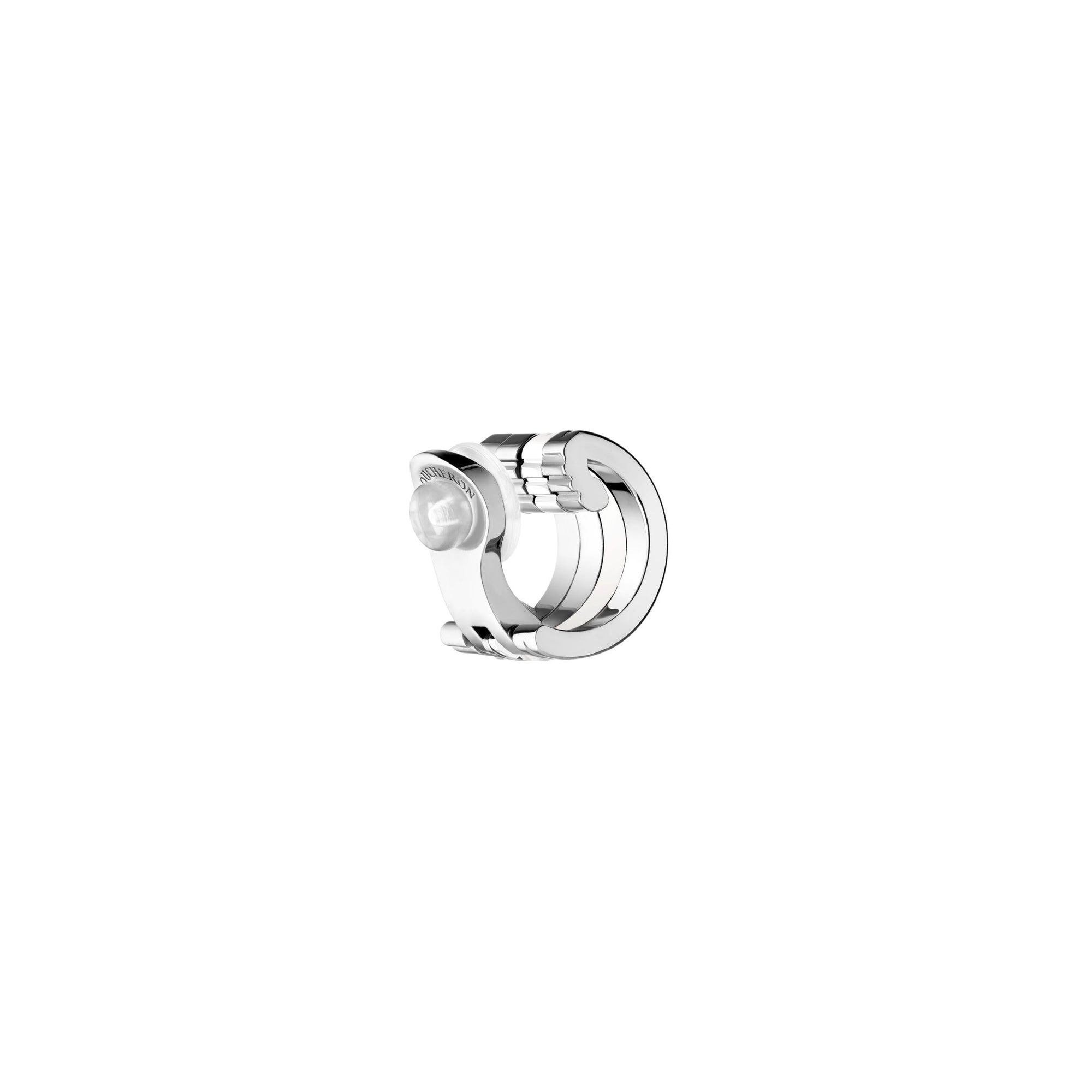 Quatre Double White Edition S gold hyceram & diamonds Single Clip Earring - White