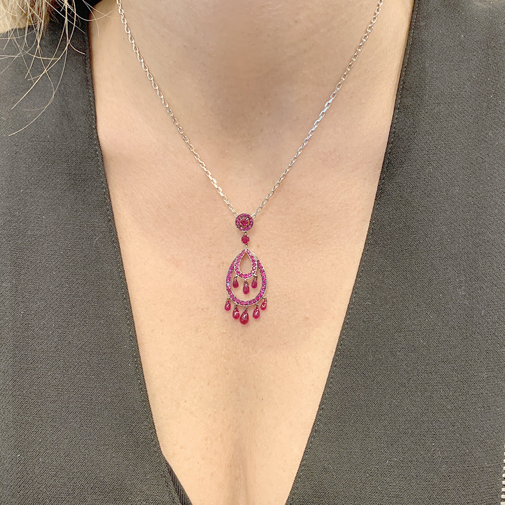 Cinna Pampilles black gold & rubies Pendant - Black