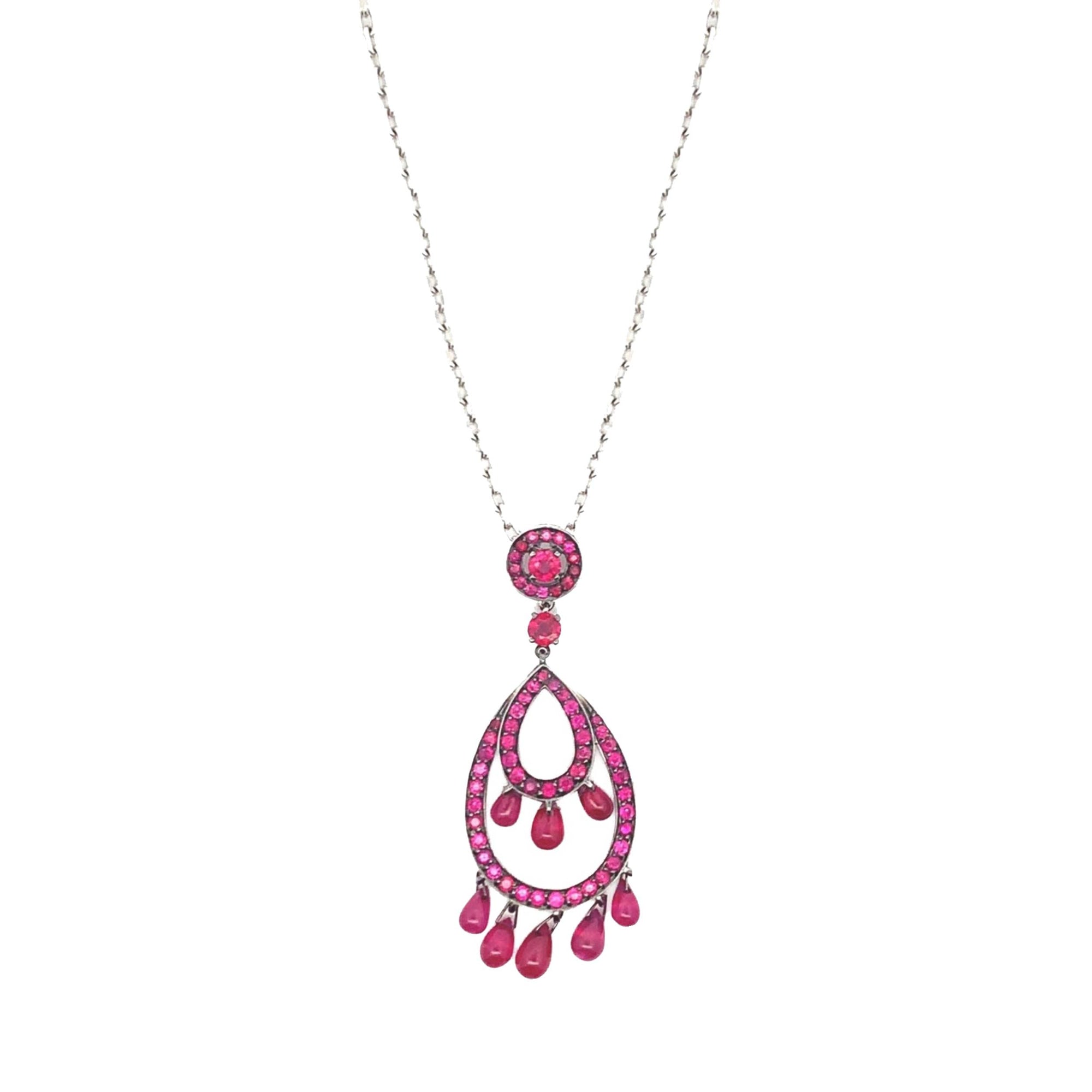 Cinna Pampilles black gold & rubies Pendant - Black
