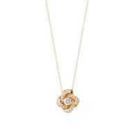 Pivoine pink gold & diamond 0,20 carat paved Pendant - Pink