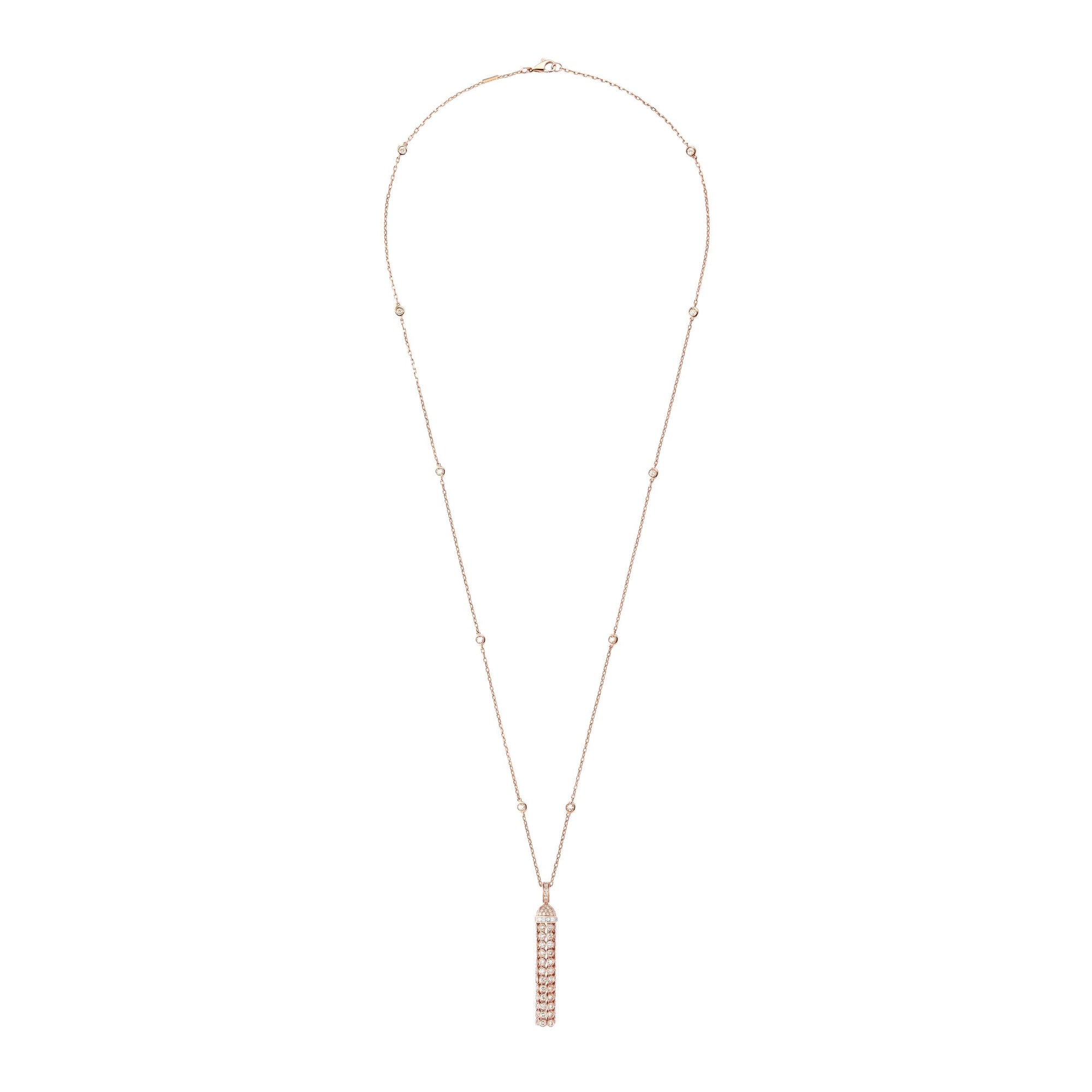 Pompon pink gold & diamonds Pendant - Pink