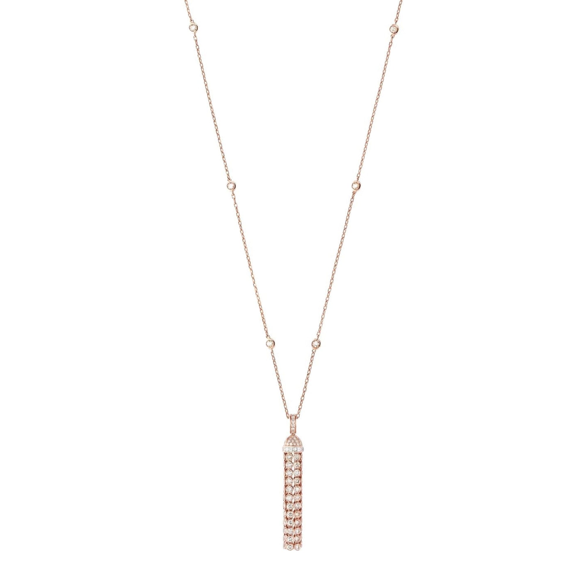 Pompon pink gold & diamonds Pendant - Pink