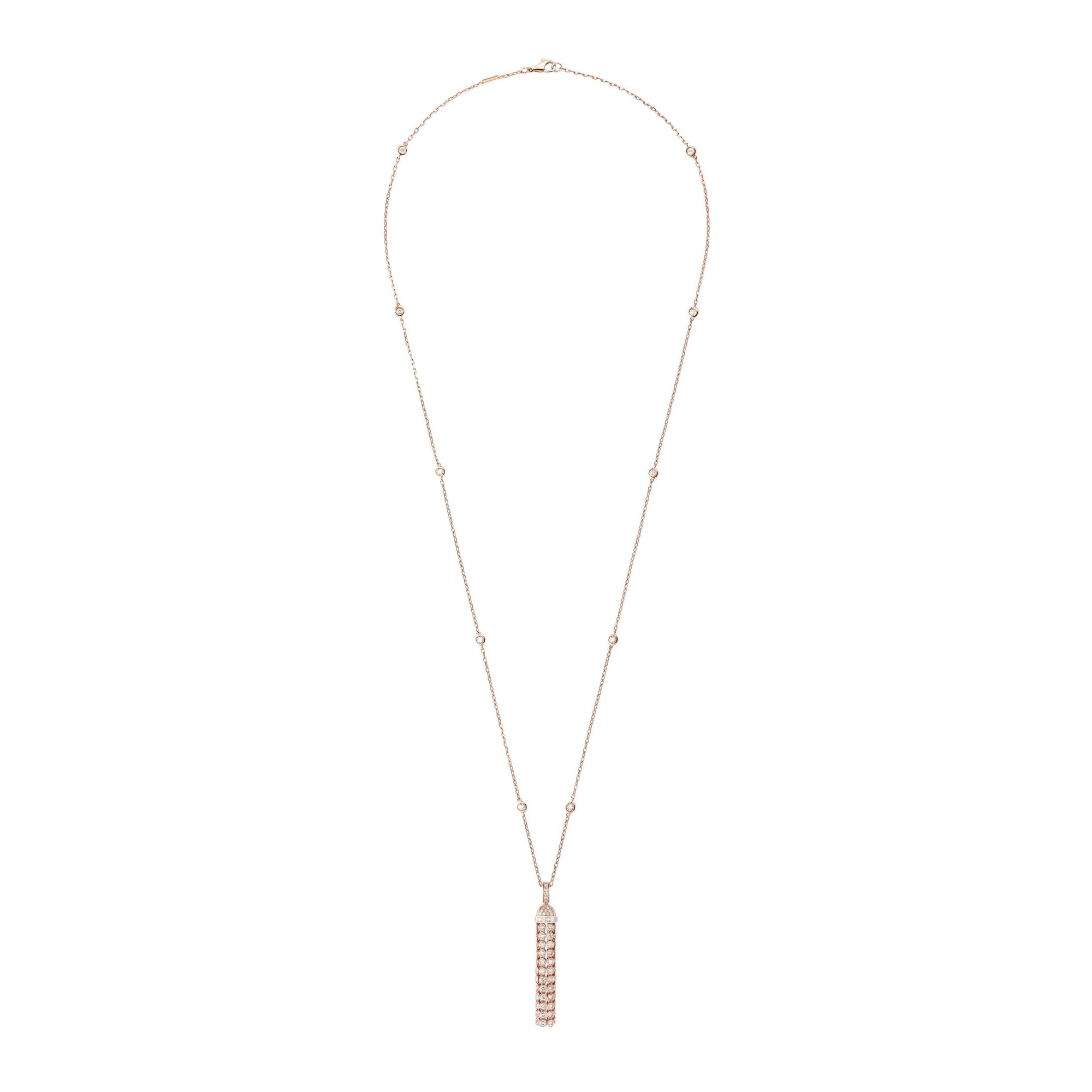 Pompon pink gold & diamonds Pendant - Pink
