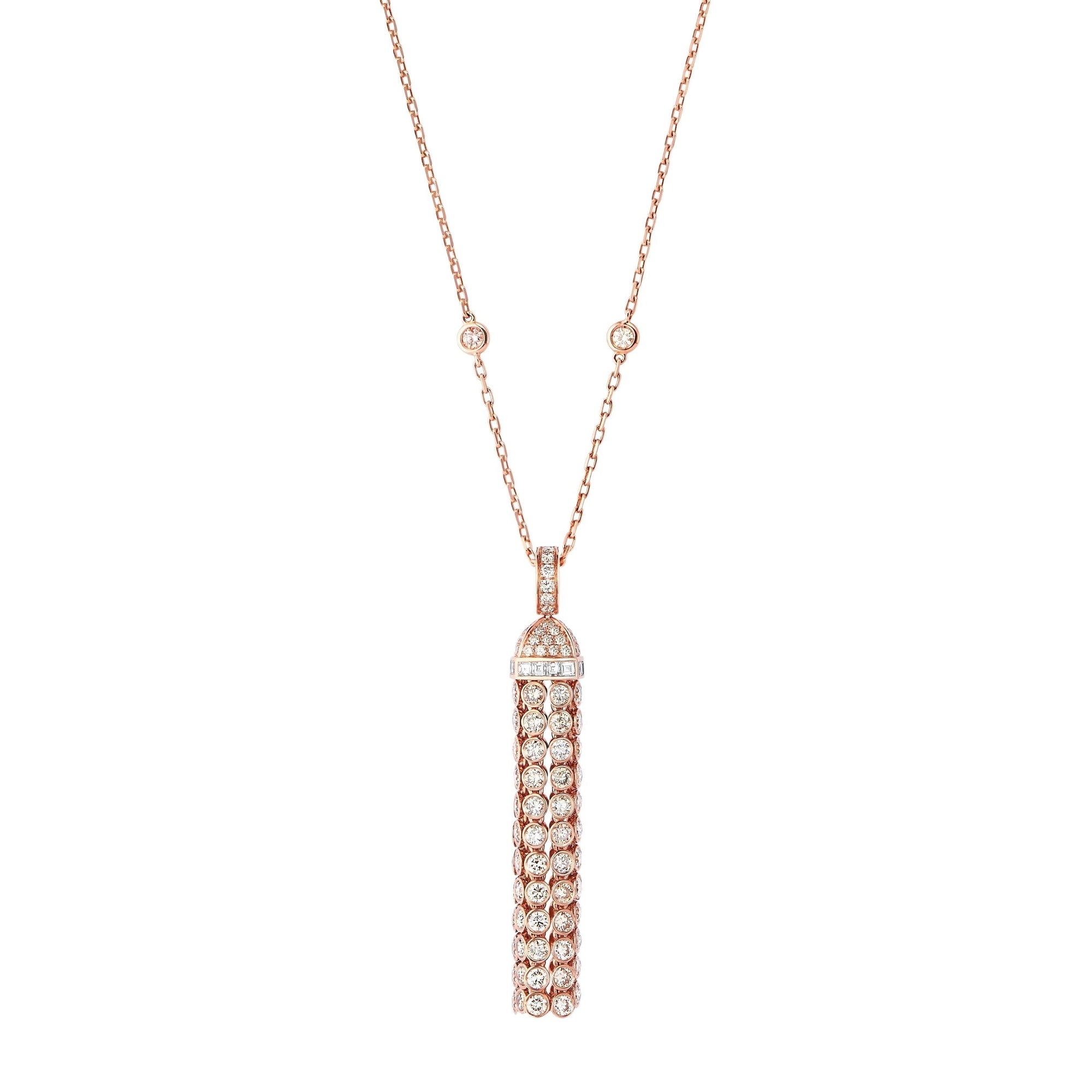 Pompon pink gold & diamonds Pendant - Pink