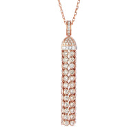 Pompon pink gold & diamonds Pendant - Pink