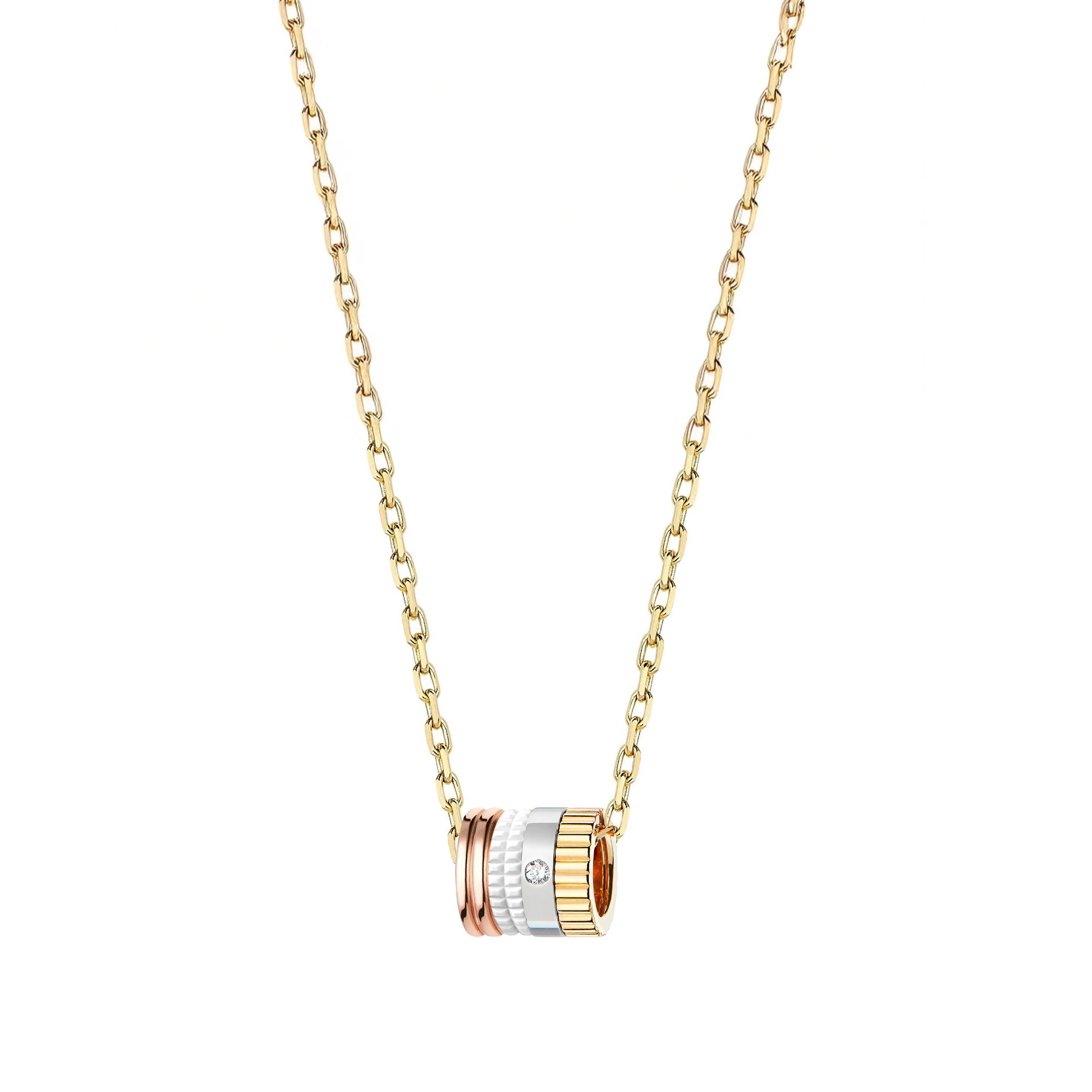 Quatre S Motif White Edition Pendant - Yellow