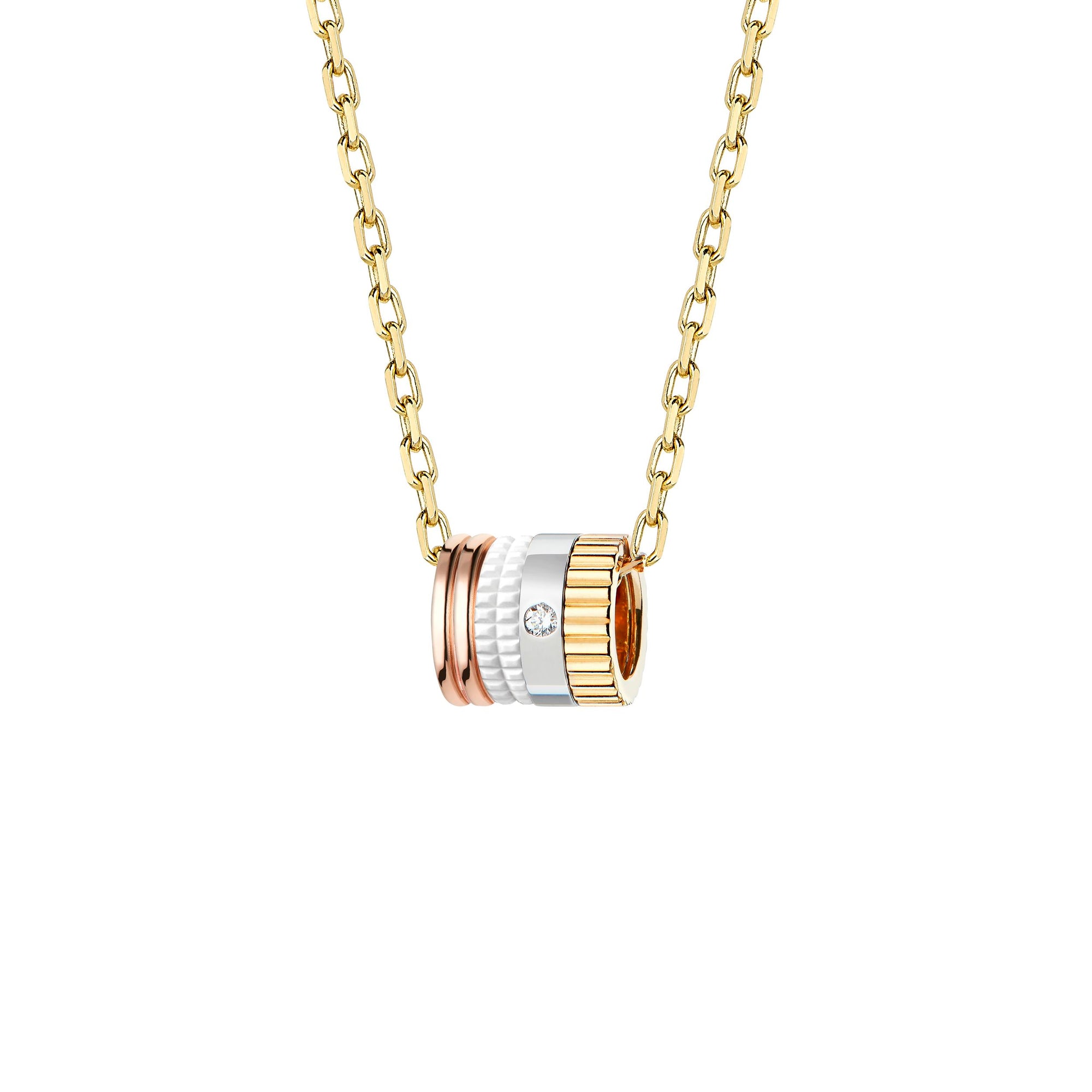 Quatre S Motif White Edition Pendant - Yellow