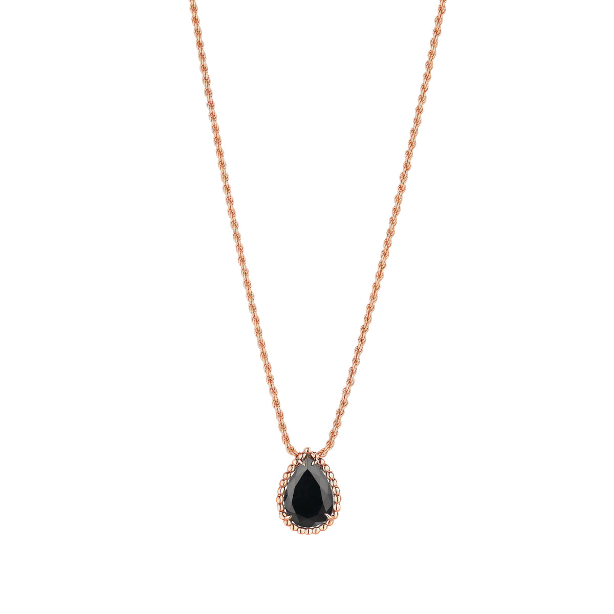 Serpent Bohème Small pink gold & Onyx Pendant - Rose gold