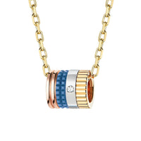 Quatre S Motif Blue Edition Pendant - White & Yellow & Pink