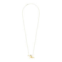 Meisa The Chickadee yellow gold diamonds onyx & black sapphires Long Pendant - Yellow & Black