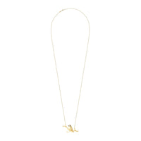 Meisa The Chickadee yellow gold diamonds onyx & black sapphires Long Pendant - Yellow & Black