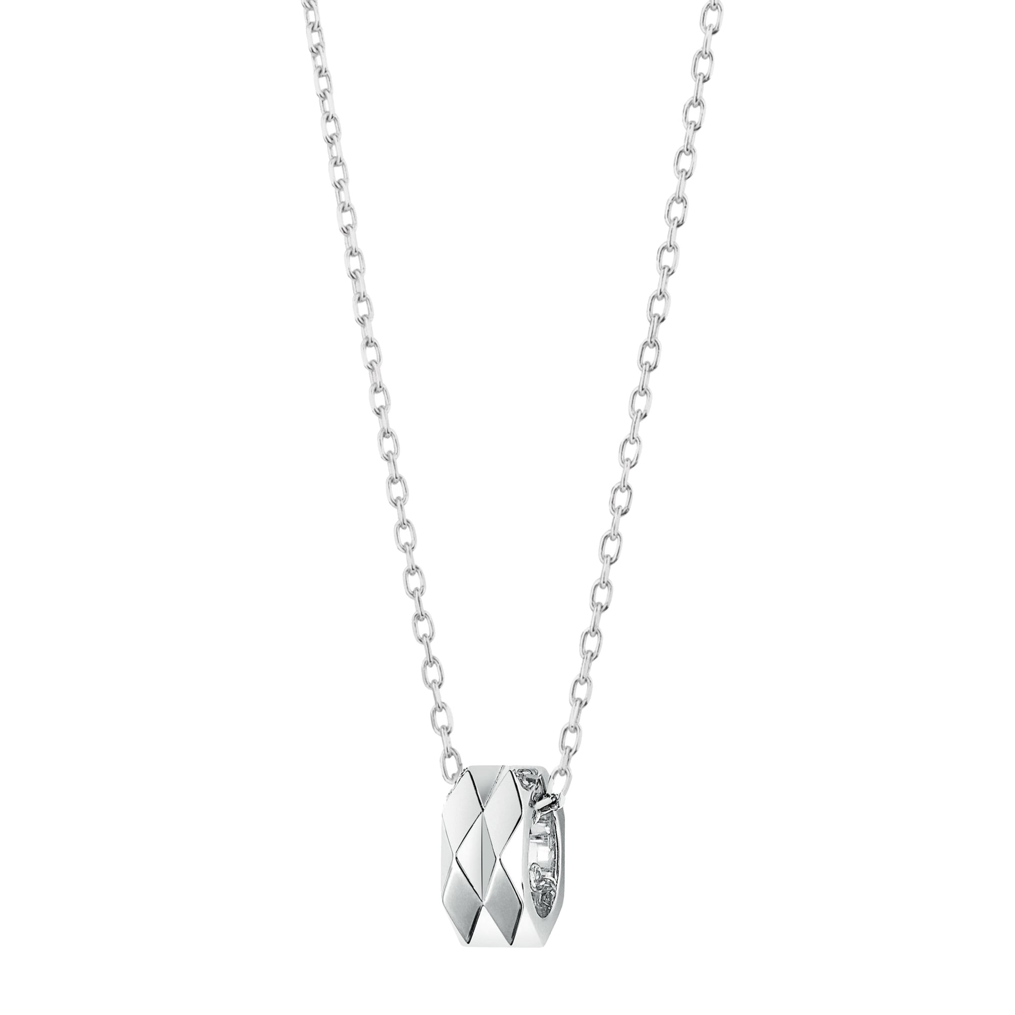 Facette white gold Pendant - White