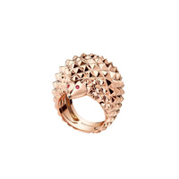 Hans The Hedgedog pink gold rubies & black diamond Ring - Pink & Black