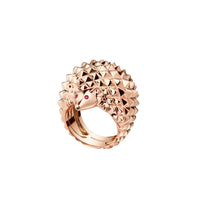 Hans The Hedgedog pink gold rubies & black diamond Ring - Pink & Black