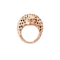 Hans The Hedgedog pink gold rubies & black diamond Ring - Pink & Black