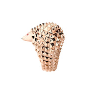 Hans The Hedgedog pink gold rubies & black diamond Ring - Pink & Black