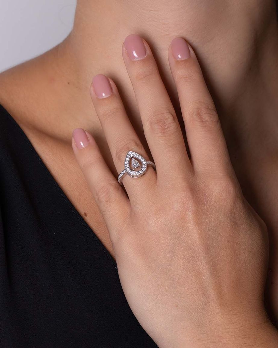 Ava white gold & pear-shaped diamond 0.25 carat Ring - White