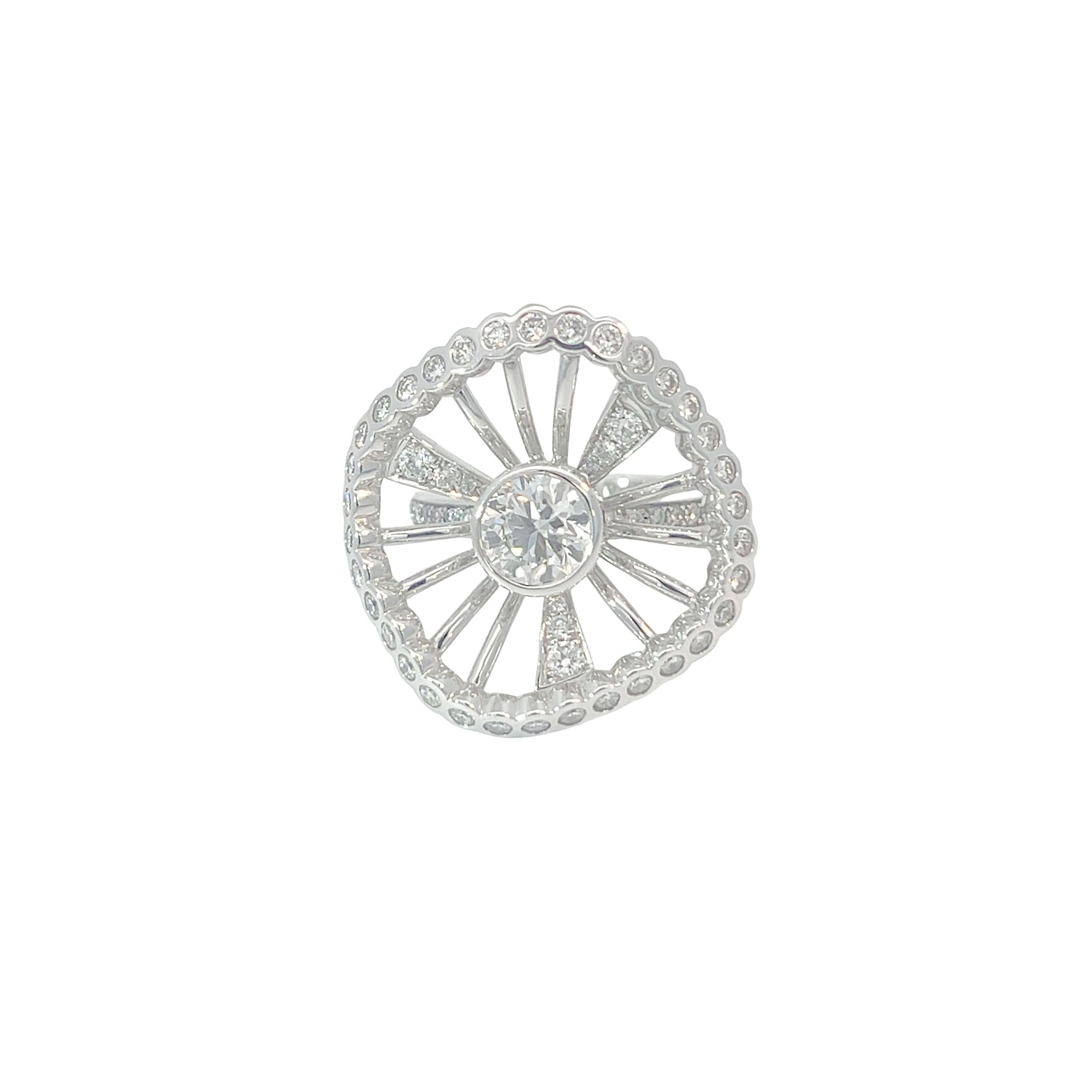 Nouvelle Sensuelle white gold & round diamond 1 carat paved Ring - White