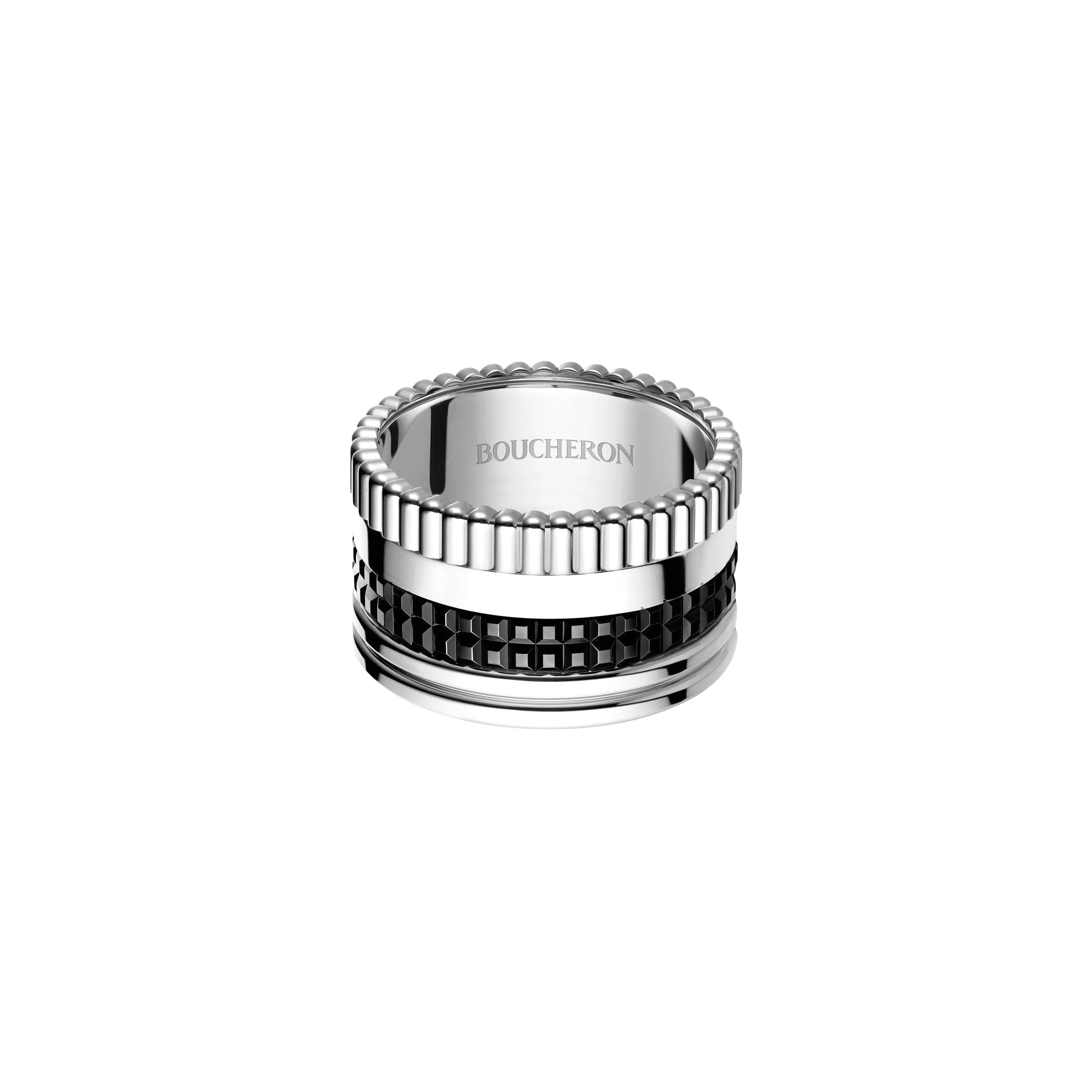 Quatre Black Edition L white gold Ring - White