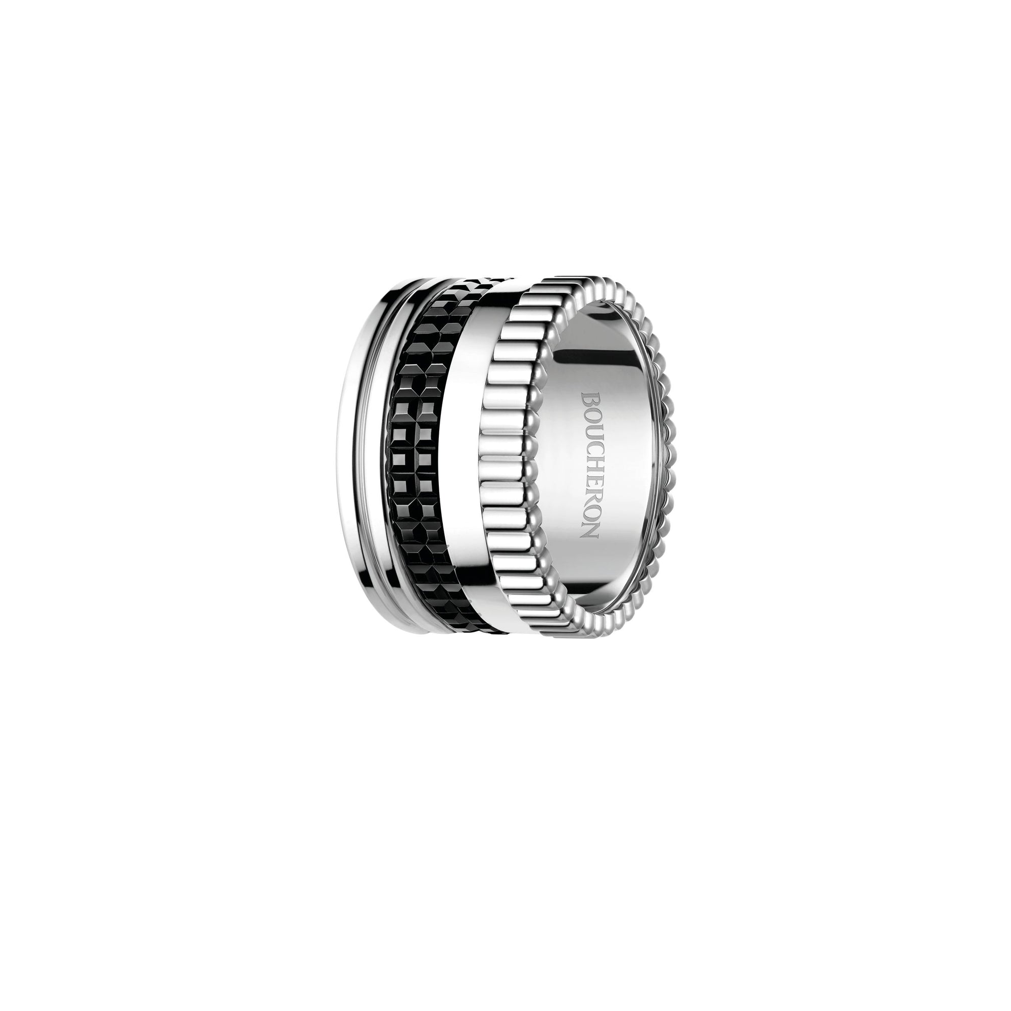 Quatre Black Edition L white gold Ring - White