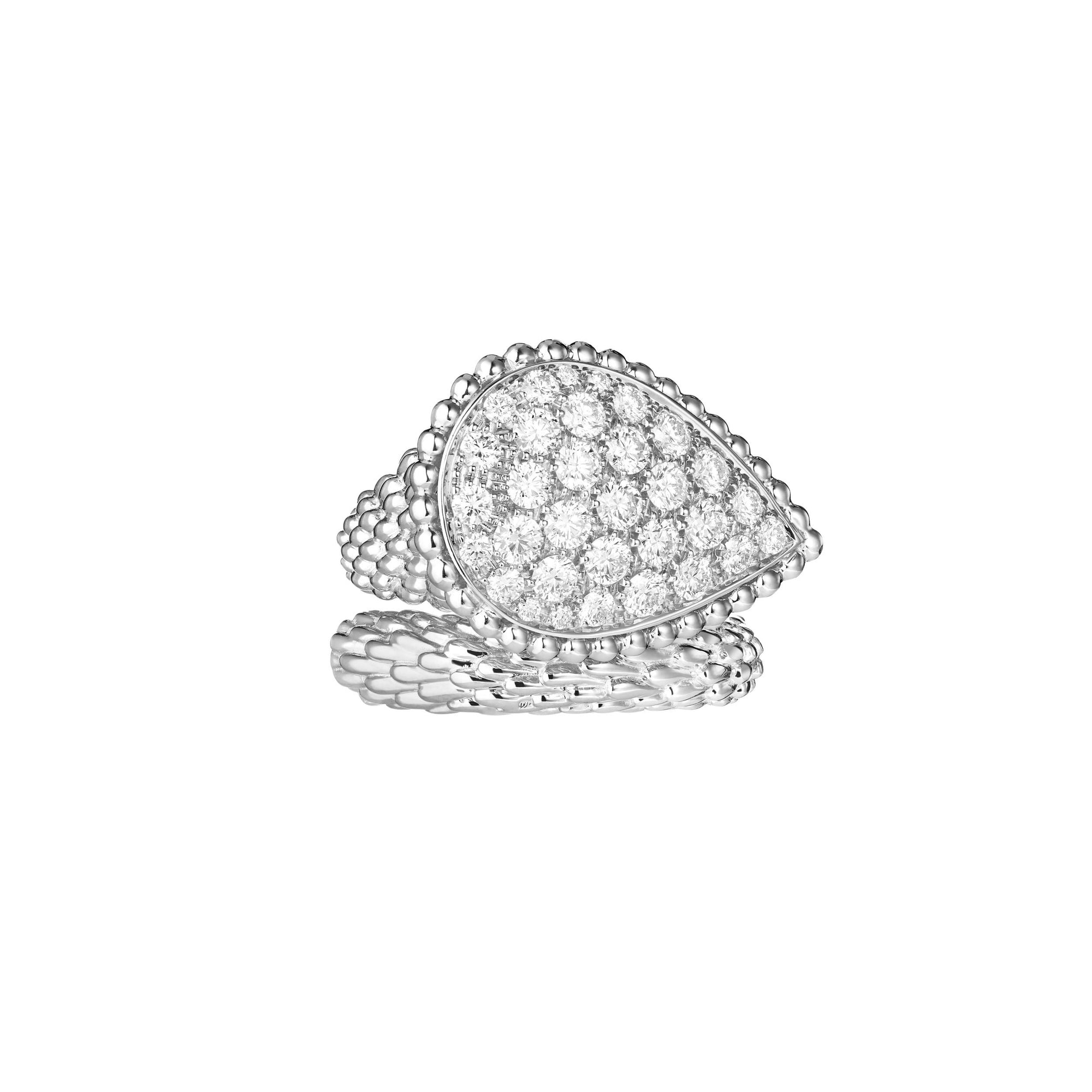 Serpent Bohème L white gold & diamonds Ring - White