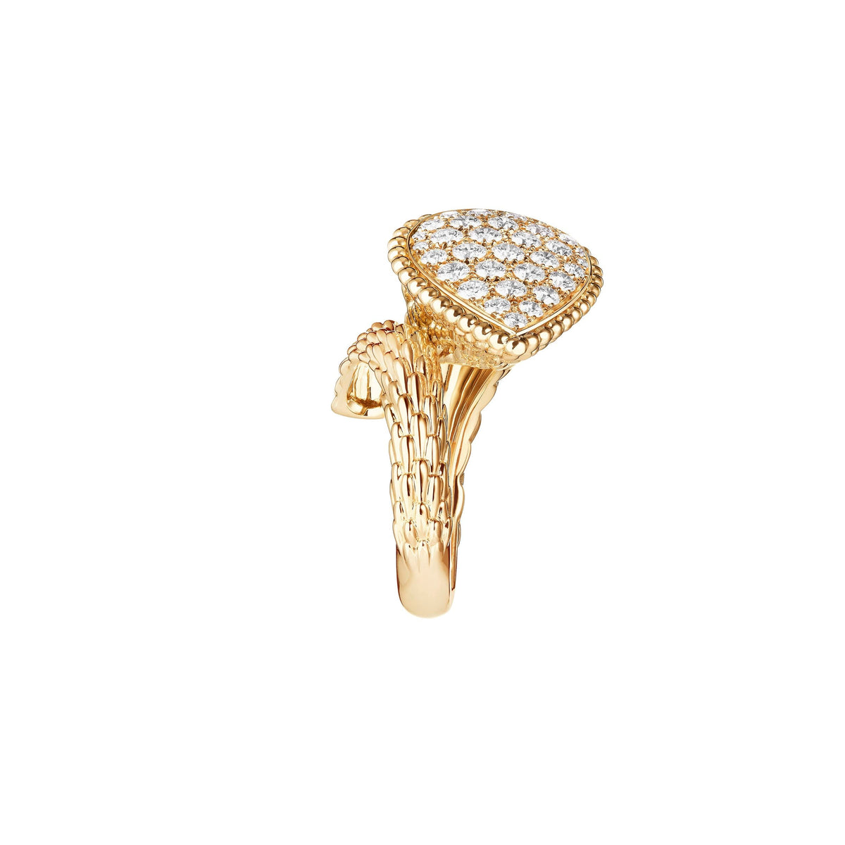 Serpent Bohème L Motif yellow gold & diamonds Ring - Yellow