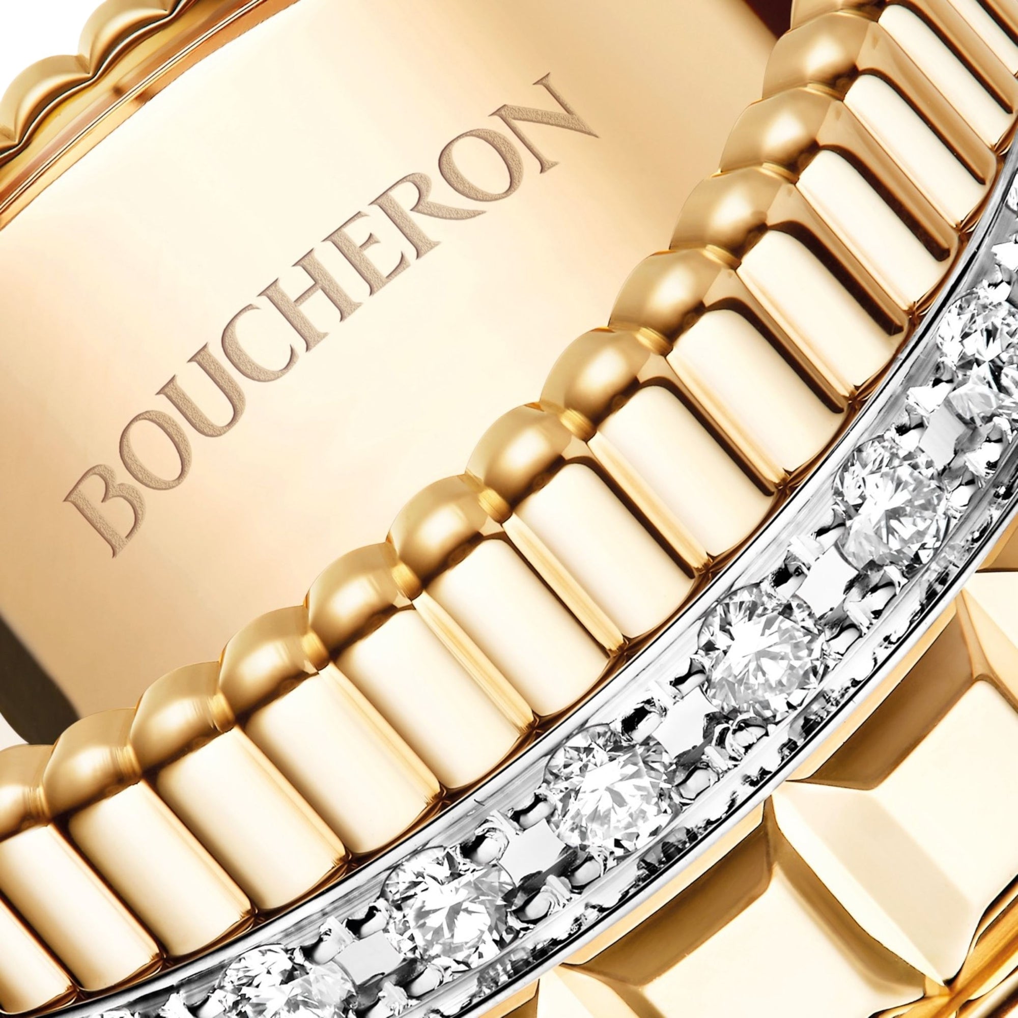 Quatre Radiant Edition L yellow and white gold & diamonds Ring - Yellow & White