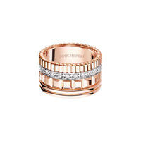 Quatre Radiant Edition L pink and white gold & diamonds Ring - White & Pink