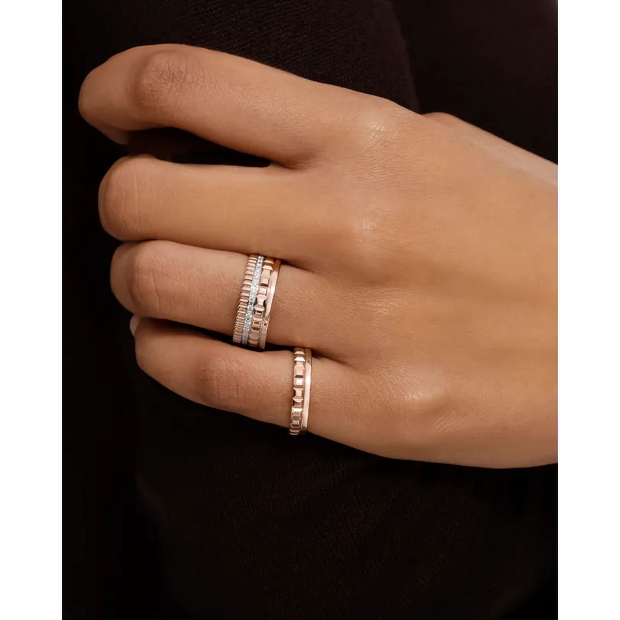 Quatre Radiant Edition S white & pink gold diamonds Ring - White