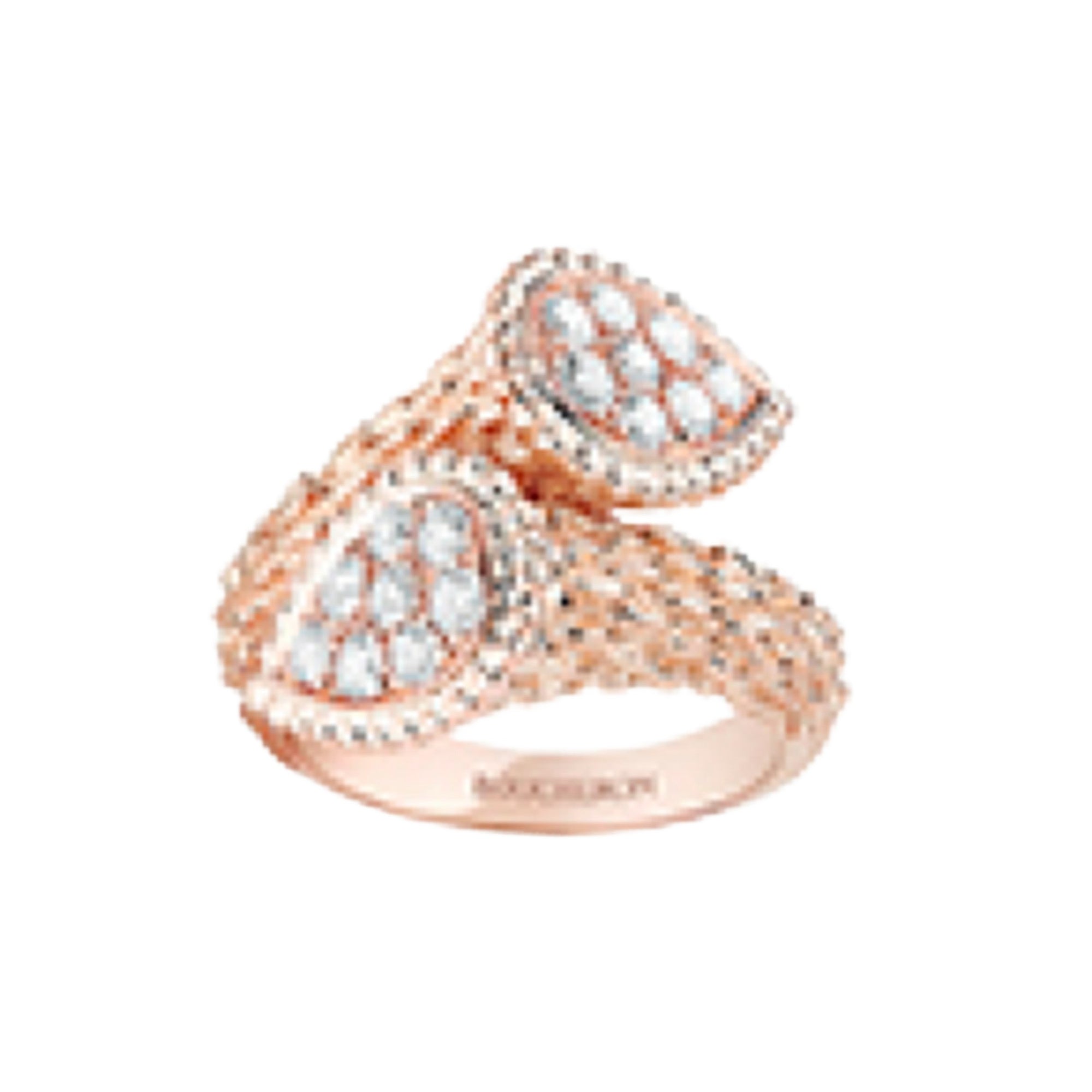Serpent Boheme S Motifs pink gold & diamonds Ring - Pink