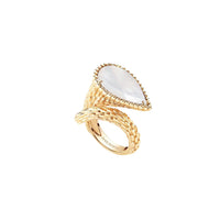 Serpent Bohème yellow gold & white pearl Ring - Yellow