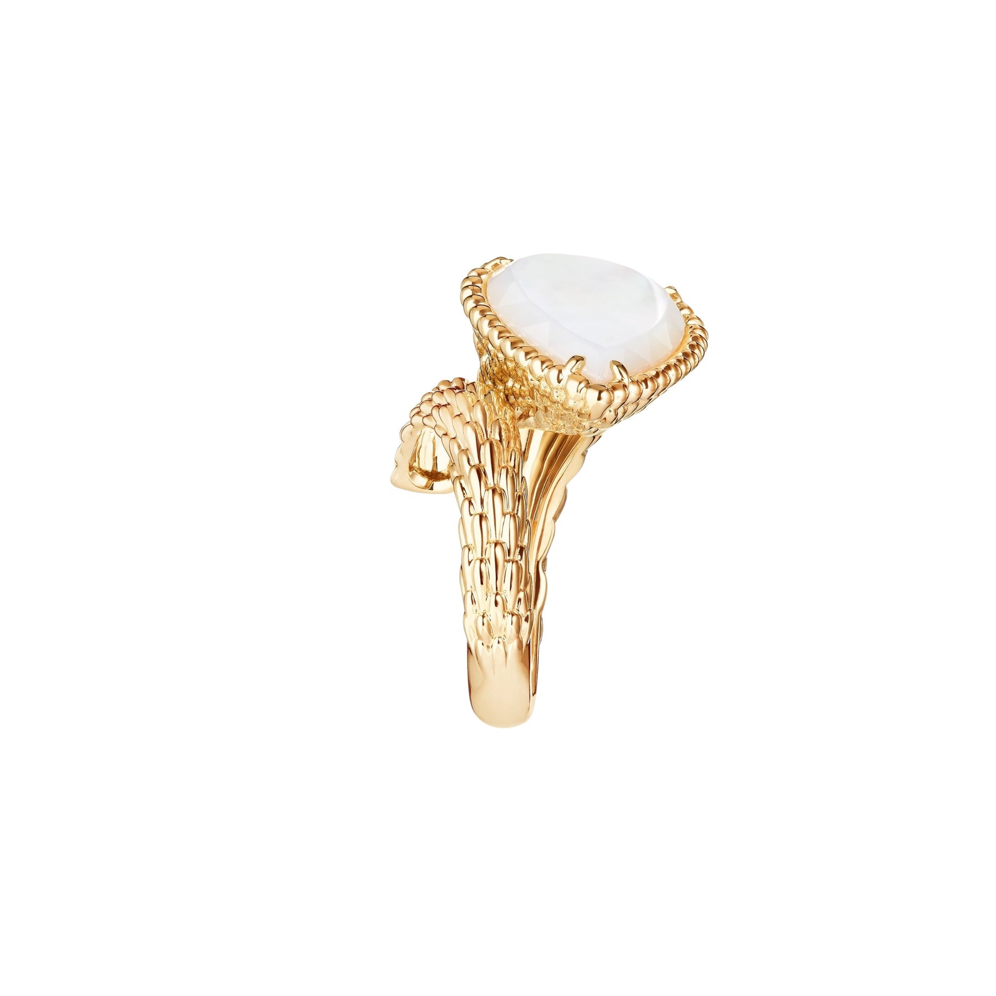 Serpent Boheme yellow gold & white pearl Ring - Yellow