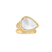 Serpent Boheme yellow gold & white pearl Ring - Yellow