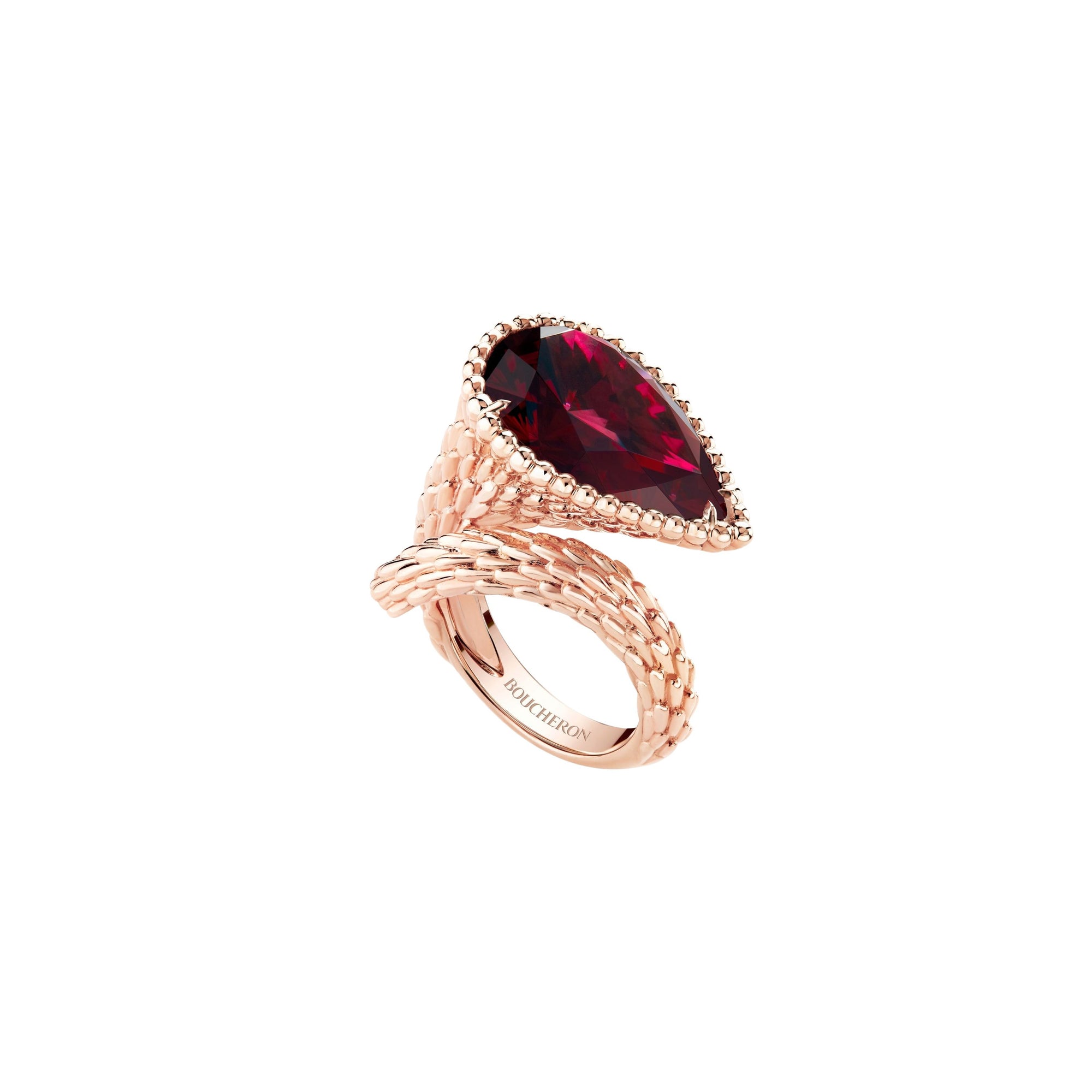 Serpent Boheme pink gold & rhodolite garnet Ring - Pink