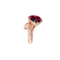 Serpent Bohème pink gold & rhodolite garnet Ring - Pink