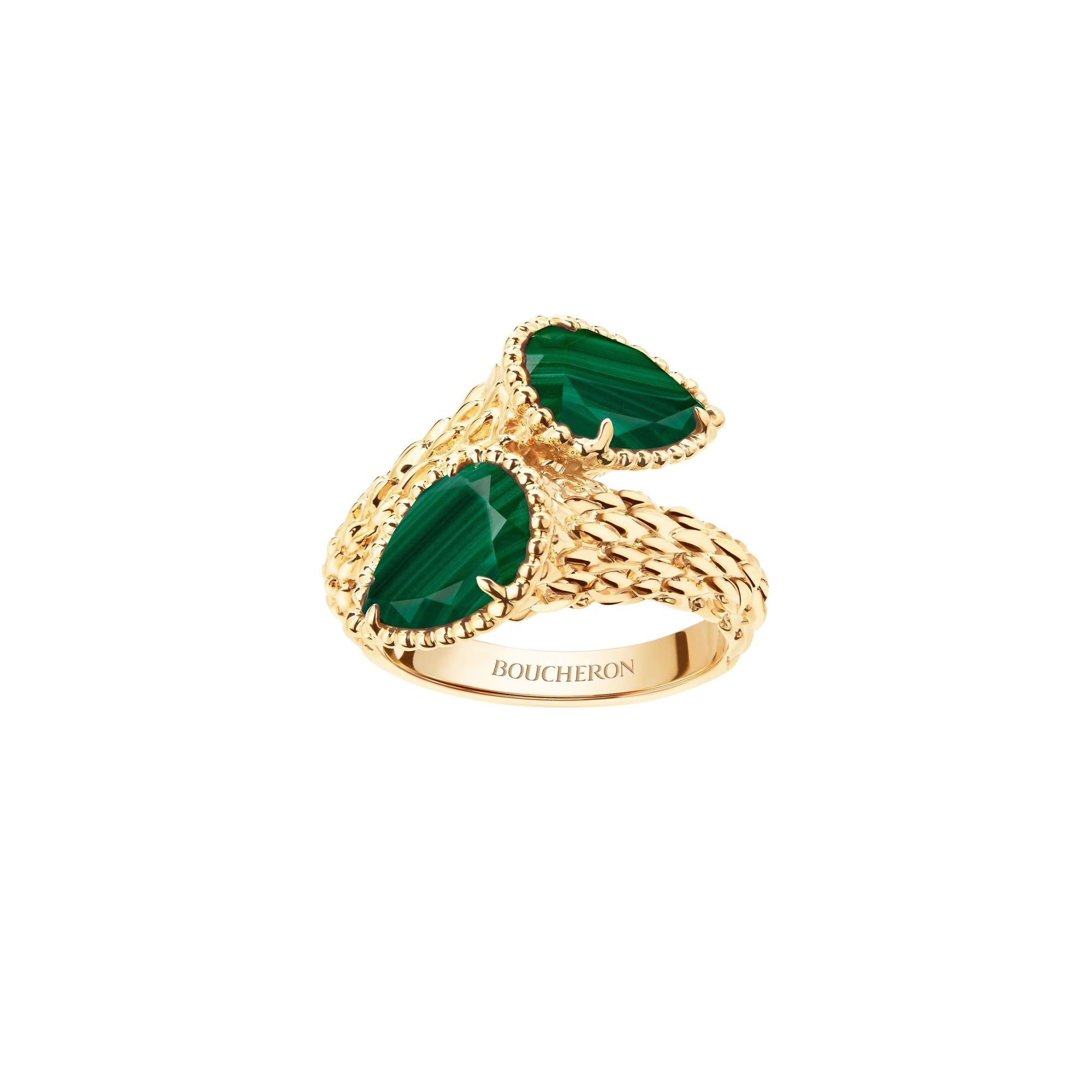 Serpent Boheme yellow gold & malachite Ring - Yellow