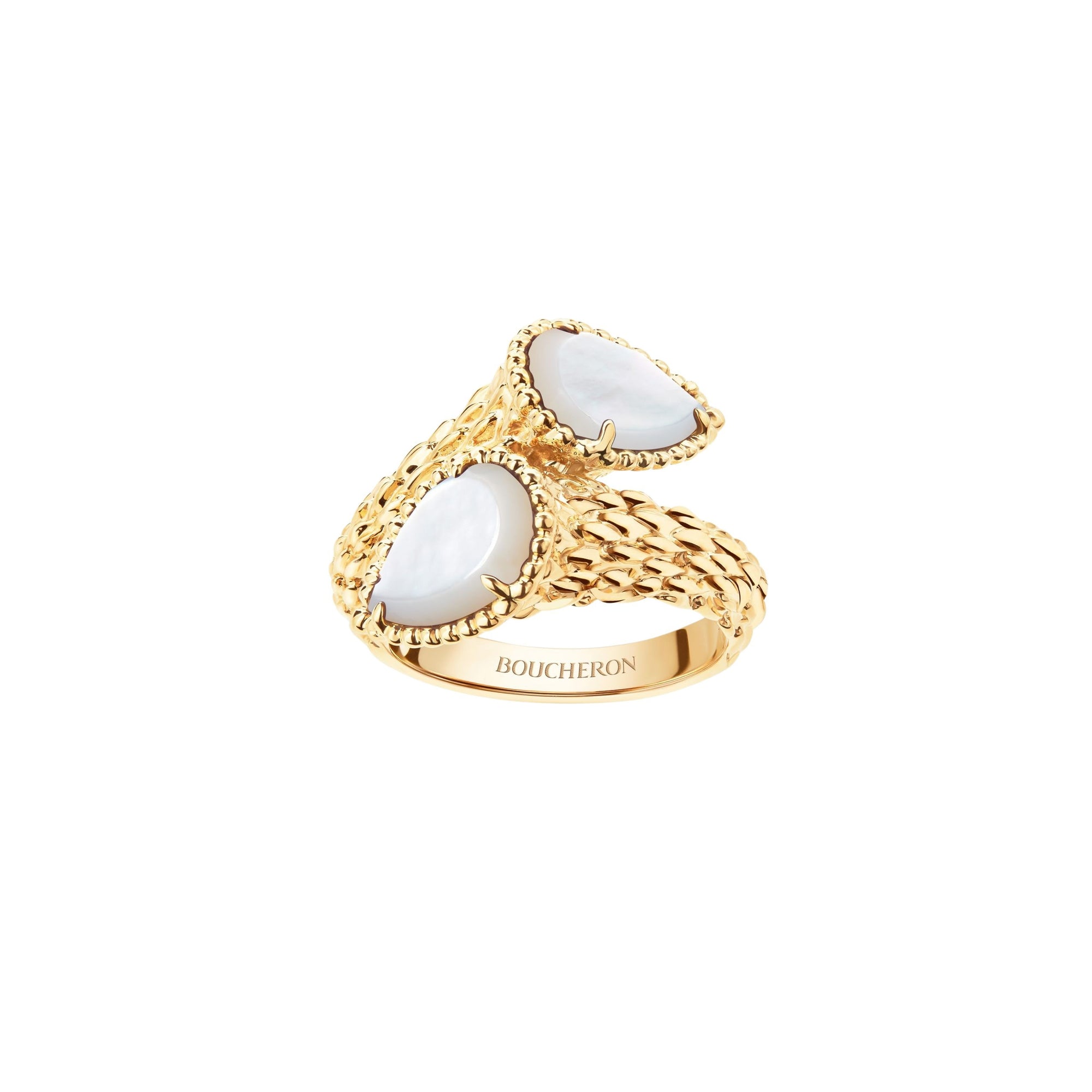 Serpent Boheme yellow gold & white pearl Ring - Yellow