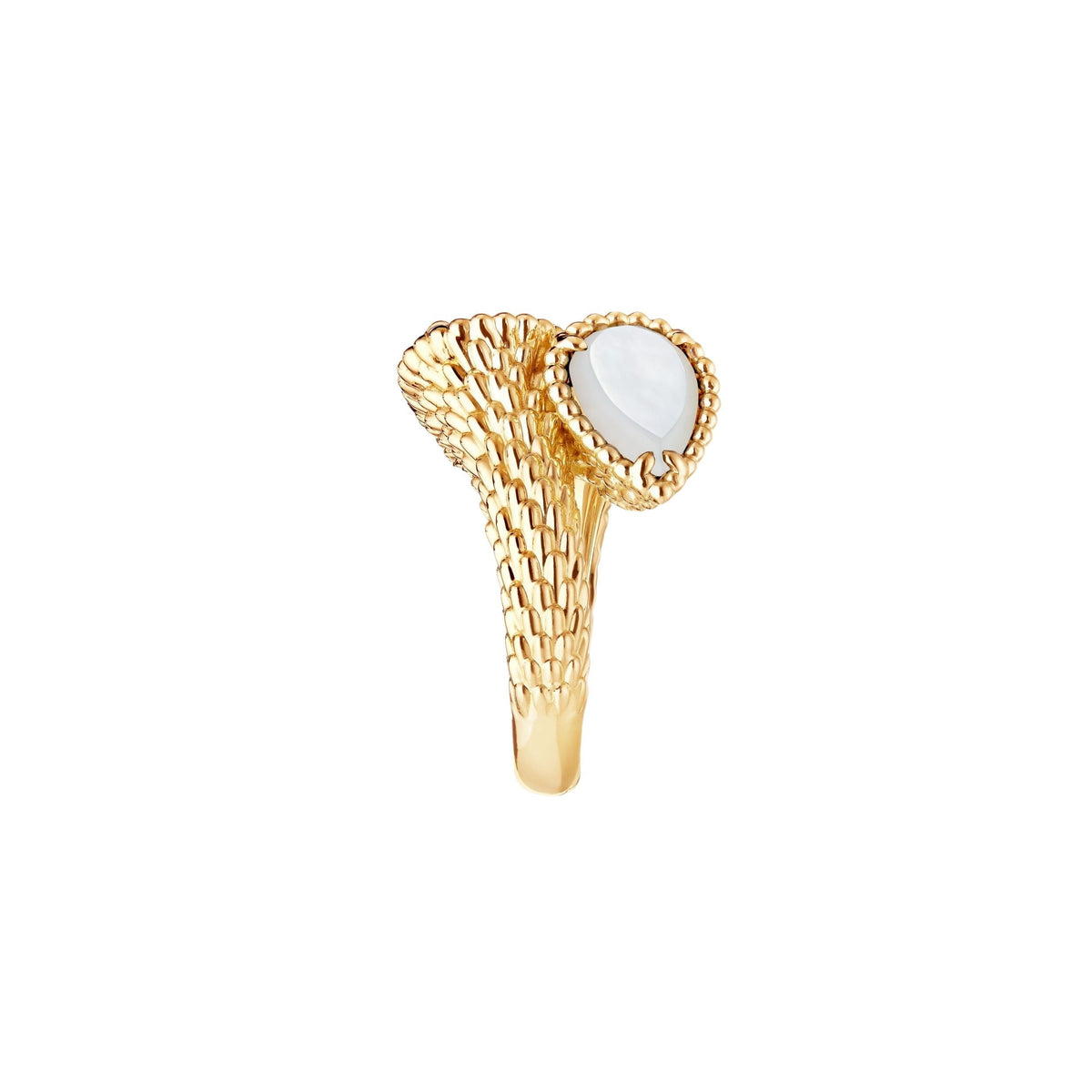 Serpent Bohème yellow gold & white pearl Ring - Yellow