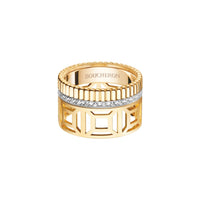 Quatre Radiant Edition Openwork L yellow and white gold & diamonds Ring - Yellow & White