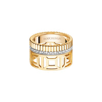 Quatre Radiant Edition Openwork L yellow and white gold & diamonds Ring - Yellow & White