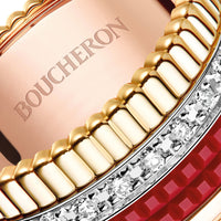 Quatre Red Edition L 3 gold red hyceram & diamonds Ring - White & Yellow & Pink
