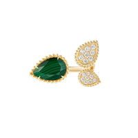 Serpent Bohème Multi-Motifs yellow gold malachite & diamonds Ring - Yellow